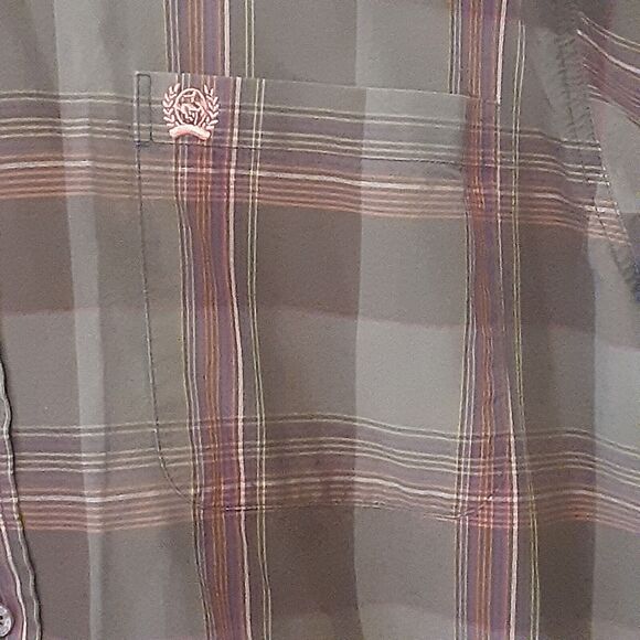 Cinch Adult Mens Size M Medium Plaid Long Sleeve Button Up Shirt - Picture 2 of 9